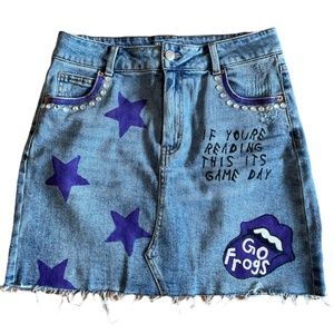 TCU Apparel Texas Christian University Denim Skirt - Boutique Designer